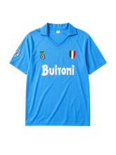 Napoli 1987/88 home football jersey by Ennerre with Buitoni sponsor logo and scudetto