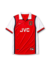Arsenal 1998/99 home football jersey by Nike with JVC sponsor logo