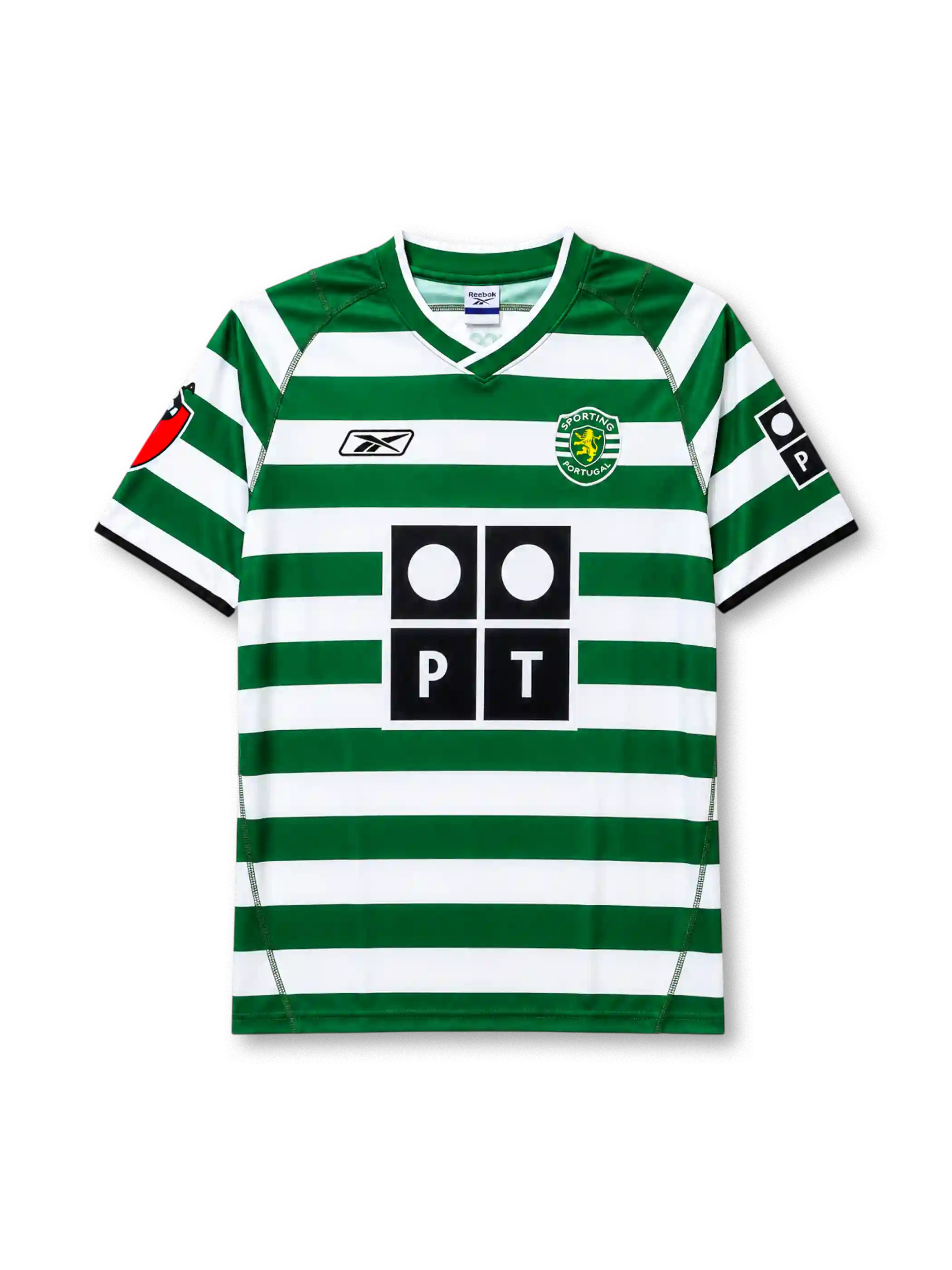 Sporting CP 2003/04 home football jersey by Reebok with PT sponsor logo