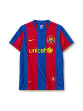 Barcelona 2007/08 home football jersey by Nike with Camp Nou 50th anniversary crest and UNICEF logo