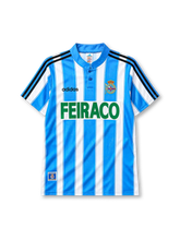Deportivo La Coruña 1997/98 home football jersey by Adidas with Feiraco sponsor logo