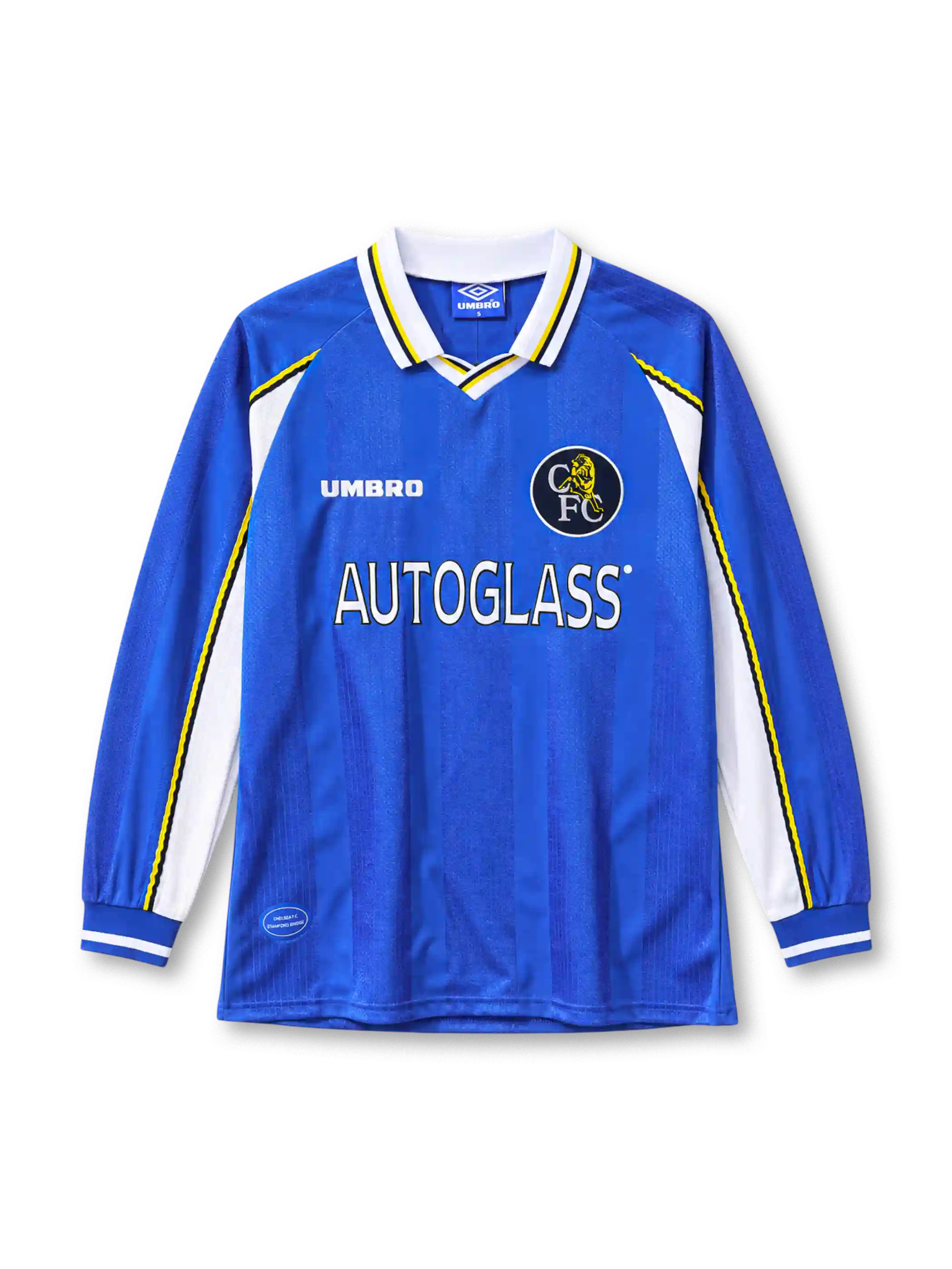 Chelsea 1997-99 home jersey Umbro front view blue long sleeve