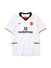 Manchester United 2002-03 away jersey Nike front view white black collar