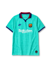 FC Barcelona 2019-20 third jersey Nike front view teal diamond pattern