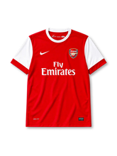 Arsenal 2010-11 home jersey Nike front view red white sleeves