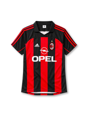 AC Milan 2000-02 home jersey adidas front view red black stripes
