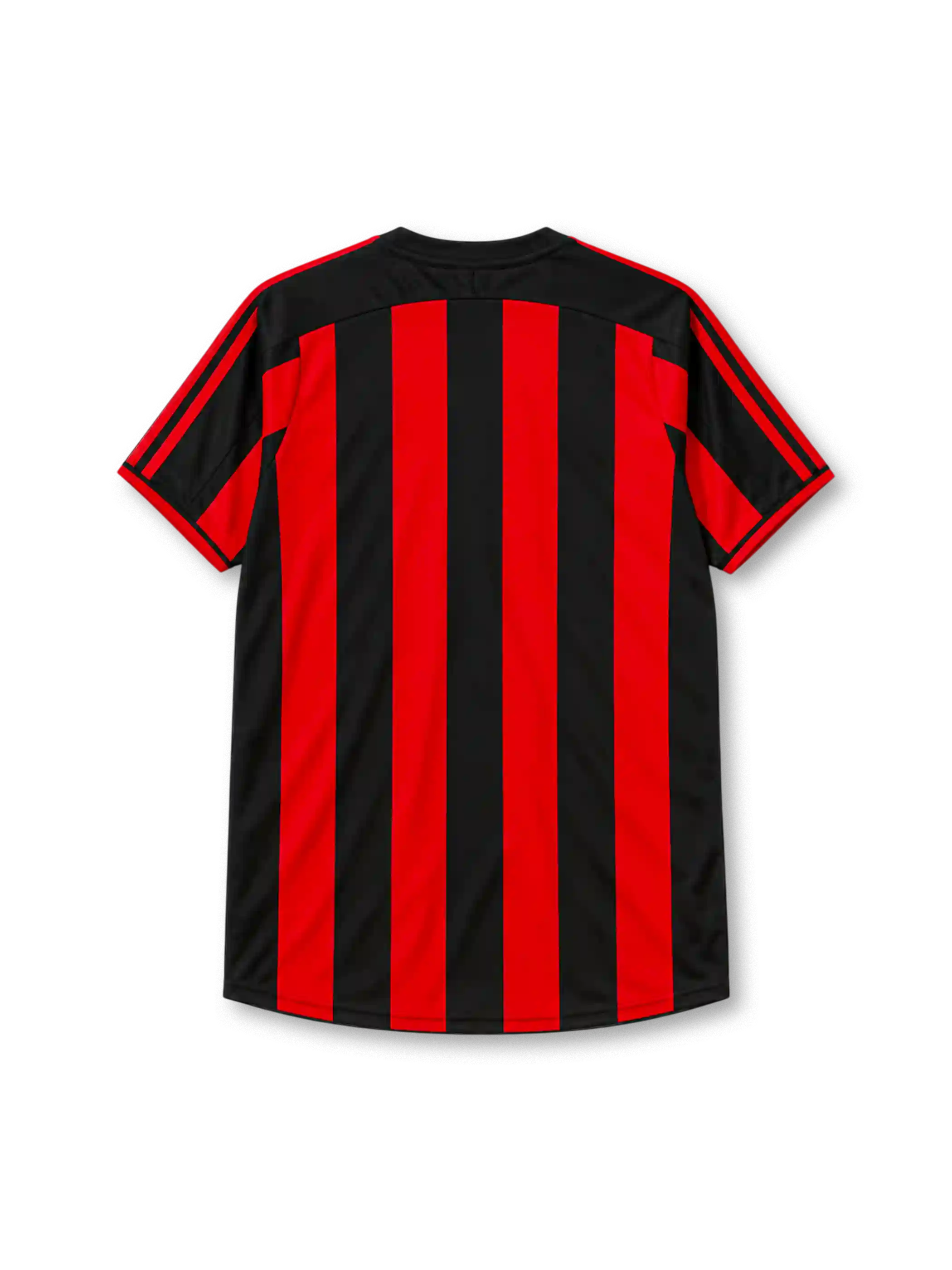 AC Milan 2003-04 home jersey adidas front view red black stripes Meriva