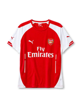 Arsenal 2014-15 home jersey Puma front view red white sleeves