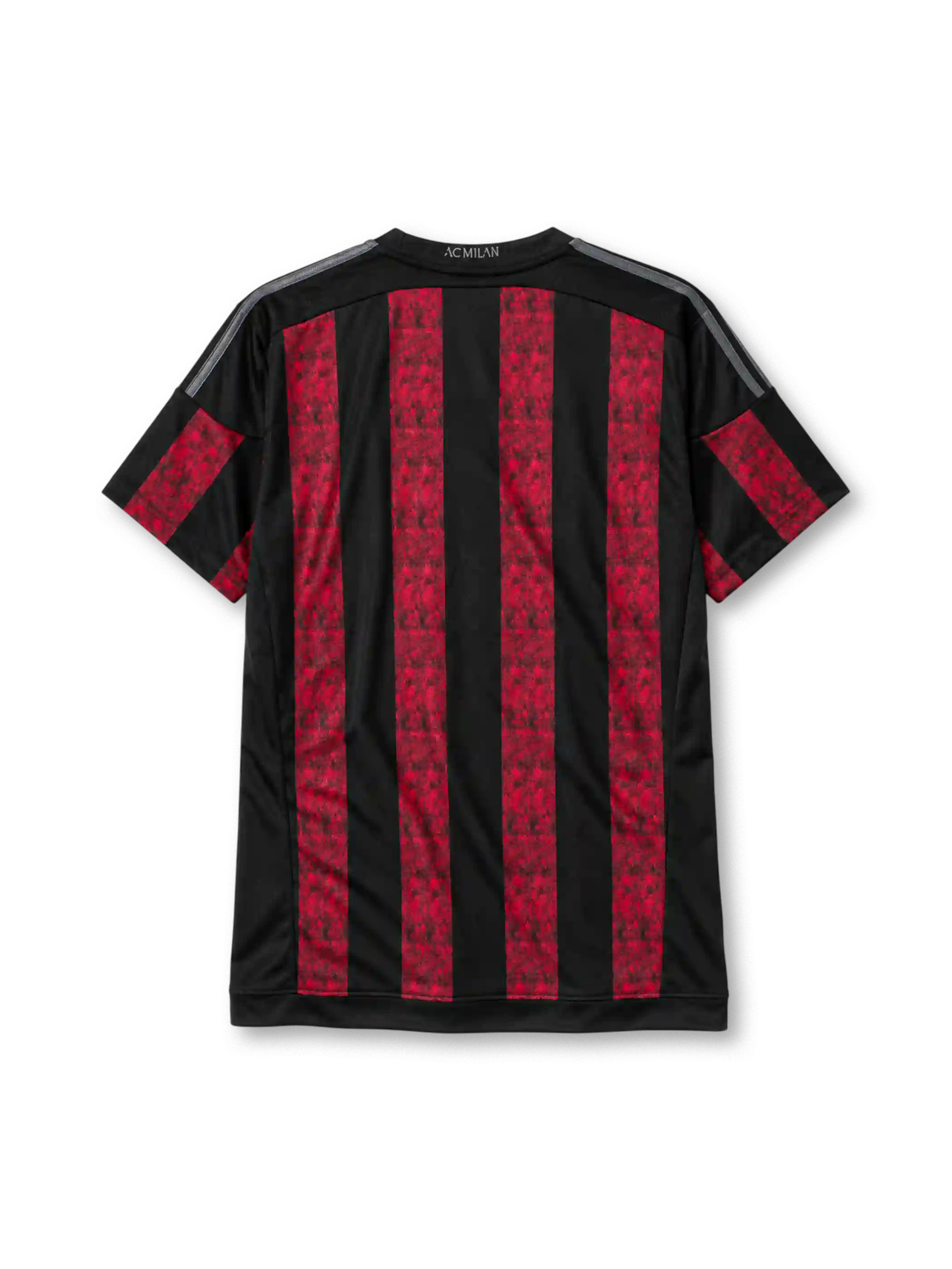 AC Milan 2015-16 home jersey adidas front view red black stripes St George crest