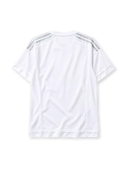 Real Madrid 2015-16 home jersey adidas front view white grey stripes