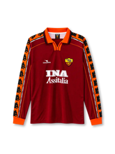 AS Roma 1998/99 long-sleeve home football jersey by Diadora with INA Assitalia sponsor logo