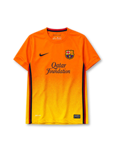 Barcelona 2012/13 away football jersey by Nike with Qatar Foundation sponsor logo