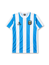 Argentina 1986 home football jersey by Le Coq Sportif from the World Cup kit era