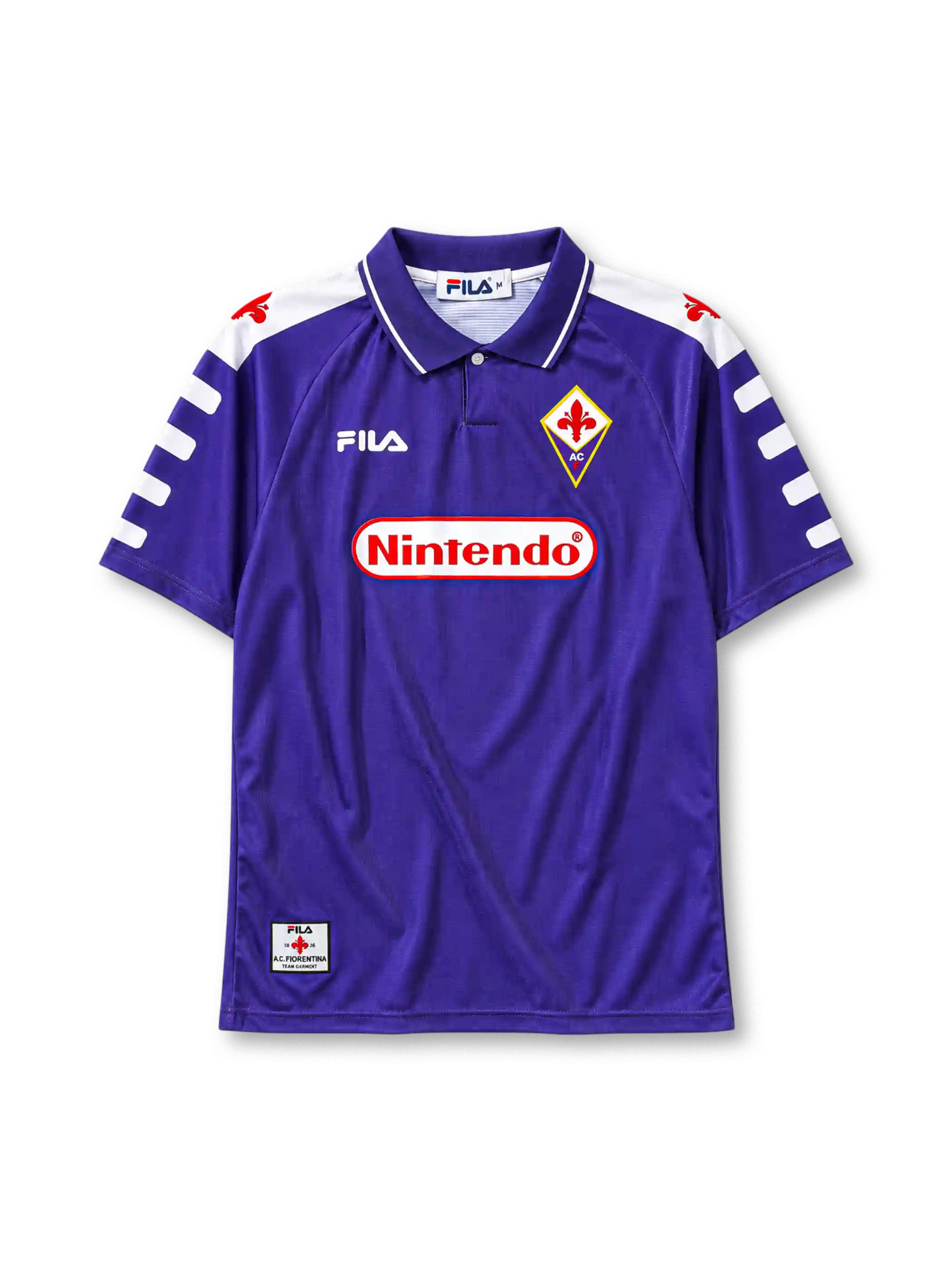 ACF Fiorentina 1998/99 home football jersey by FILA with Nintendo sponsor logo