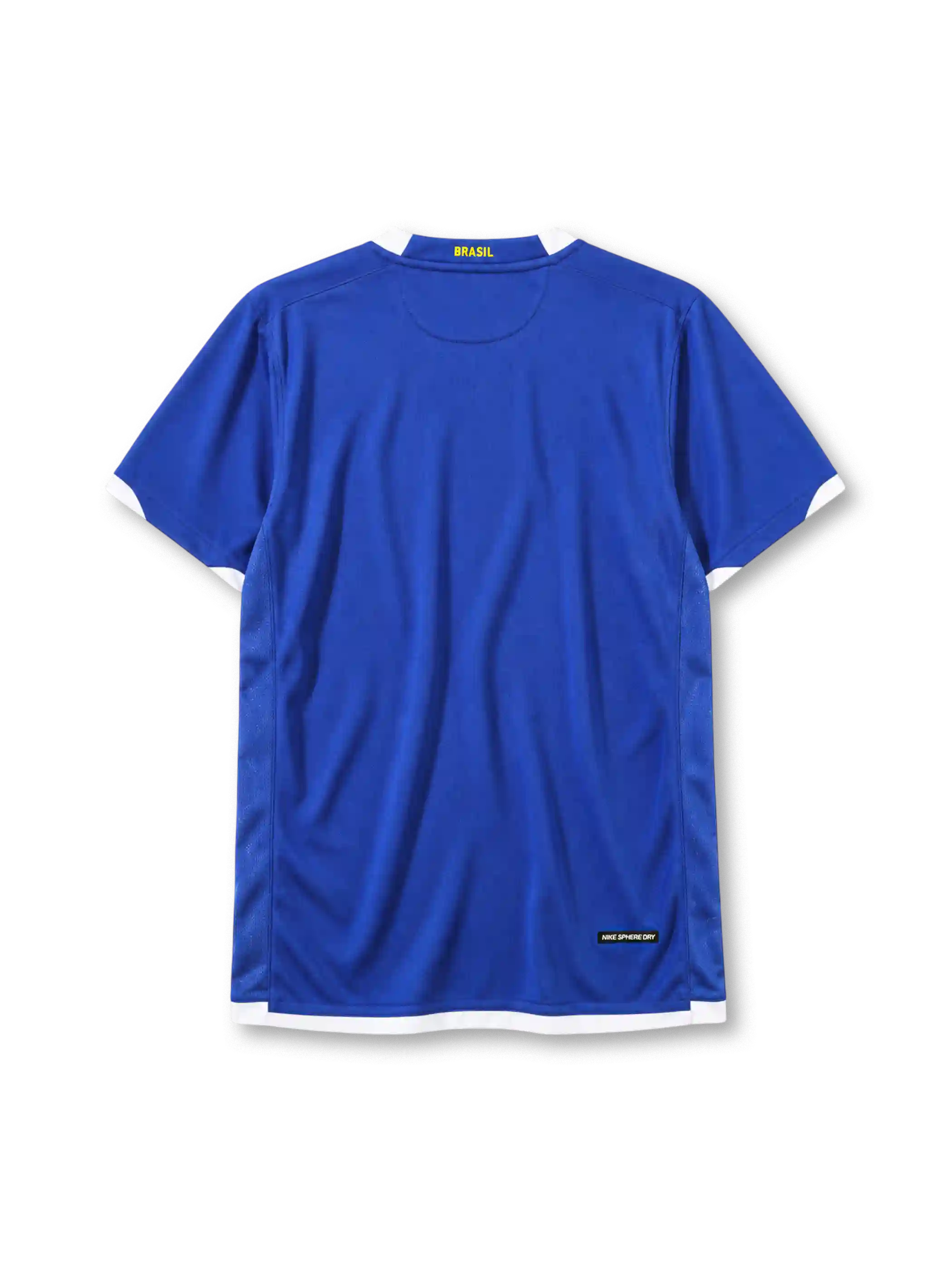Brazil 2006 away jersey in blue with CBF crest and five-star ringer collar