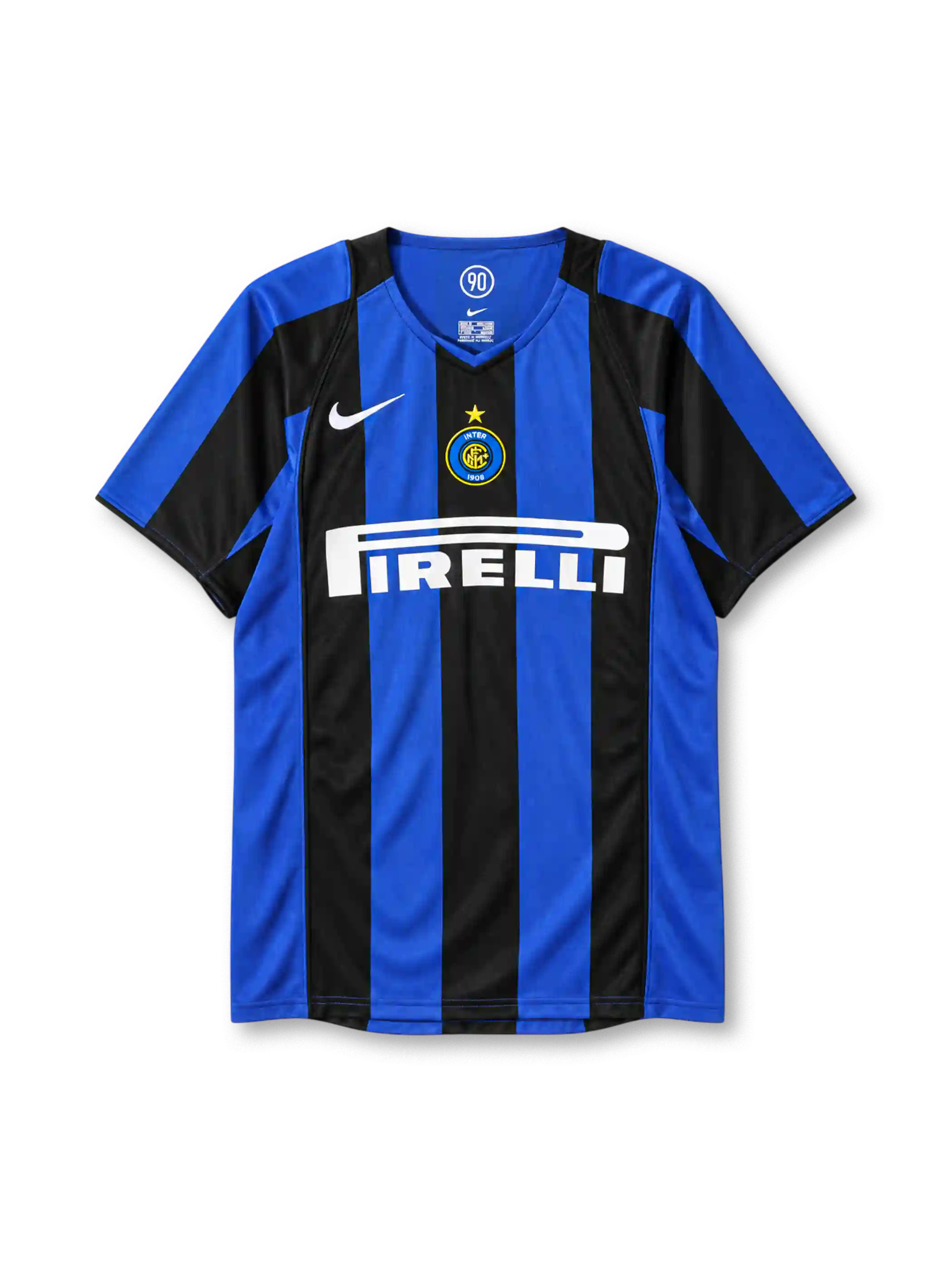 Inter Milan 2004-05 home jersey Nike front view blue black stripes