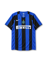 Inter Milan 2004-05 home jersey Nike front view blue black stripes
