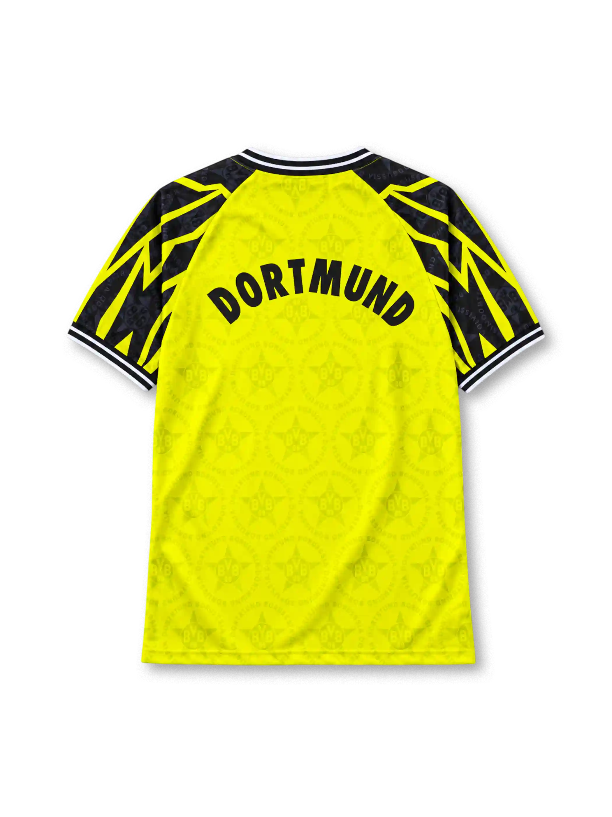 Borussia Dortmund 1994-95 home jersey Nike front view yellow lightning sleeves