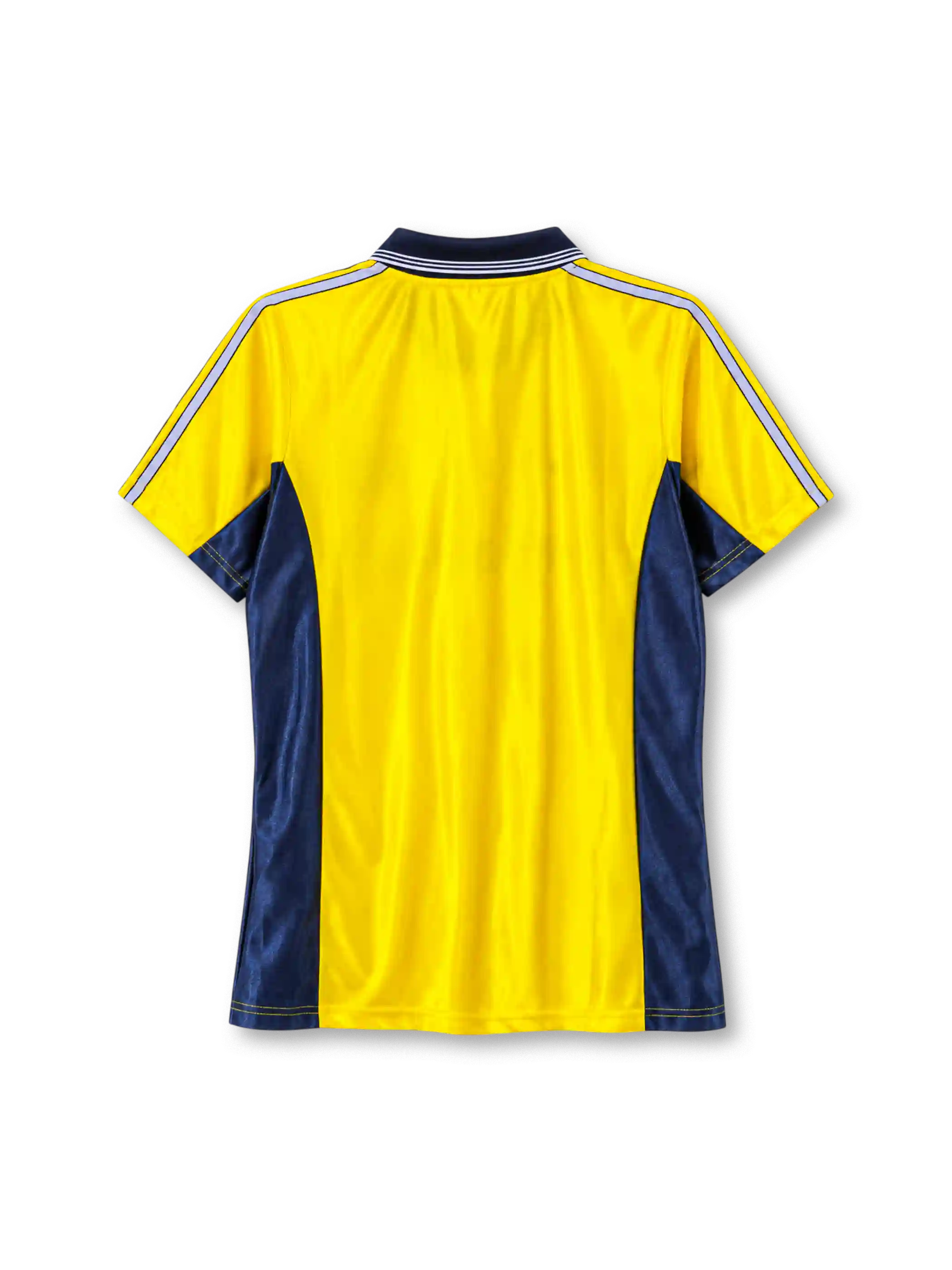 Olympique Marseille 1998-99 third jersey adidas front view yellow navy panels