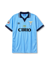 SS Lazio 1996-97 home jersey Umbro front view sky blue Cirio sponsor