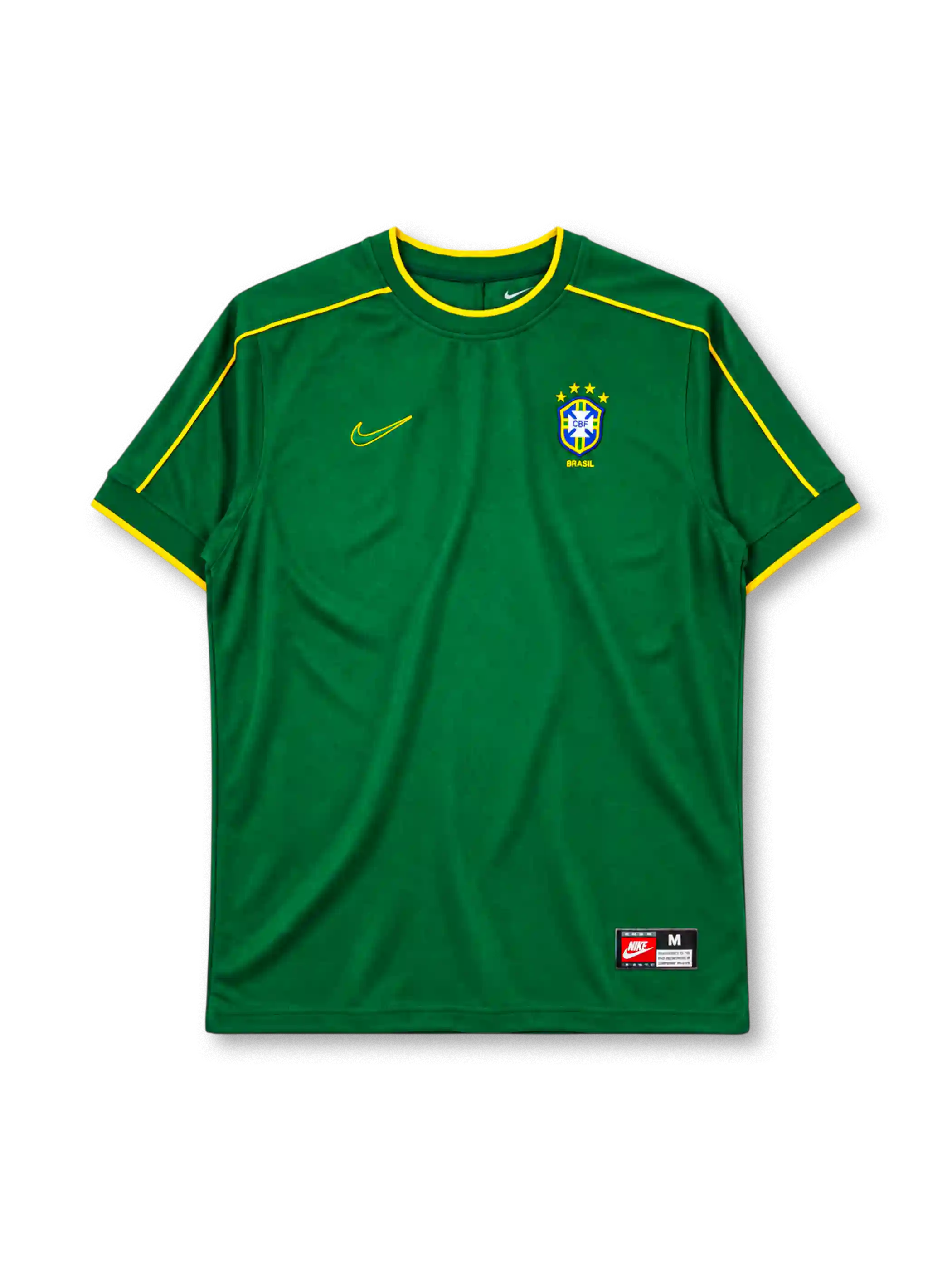 Brazil 1998 goalkeeper jersey Nike front view green yellow trim