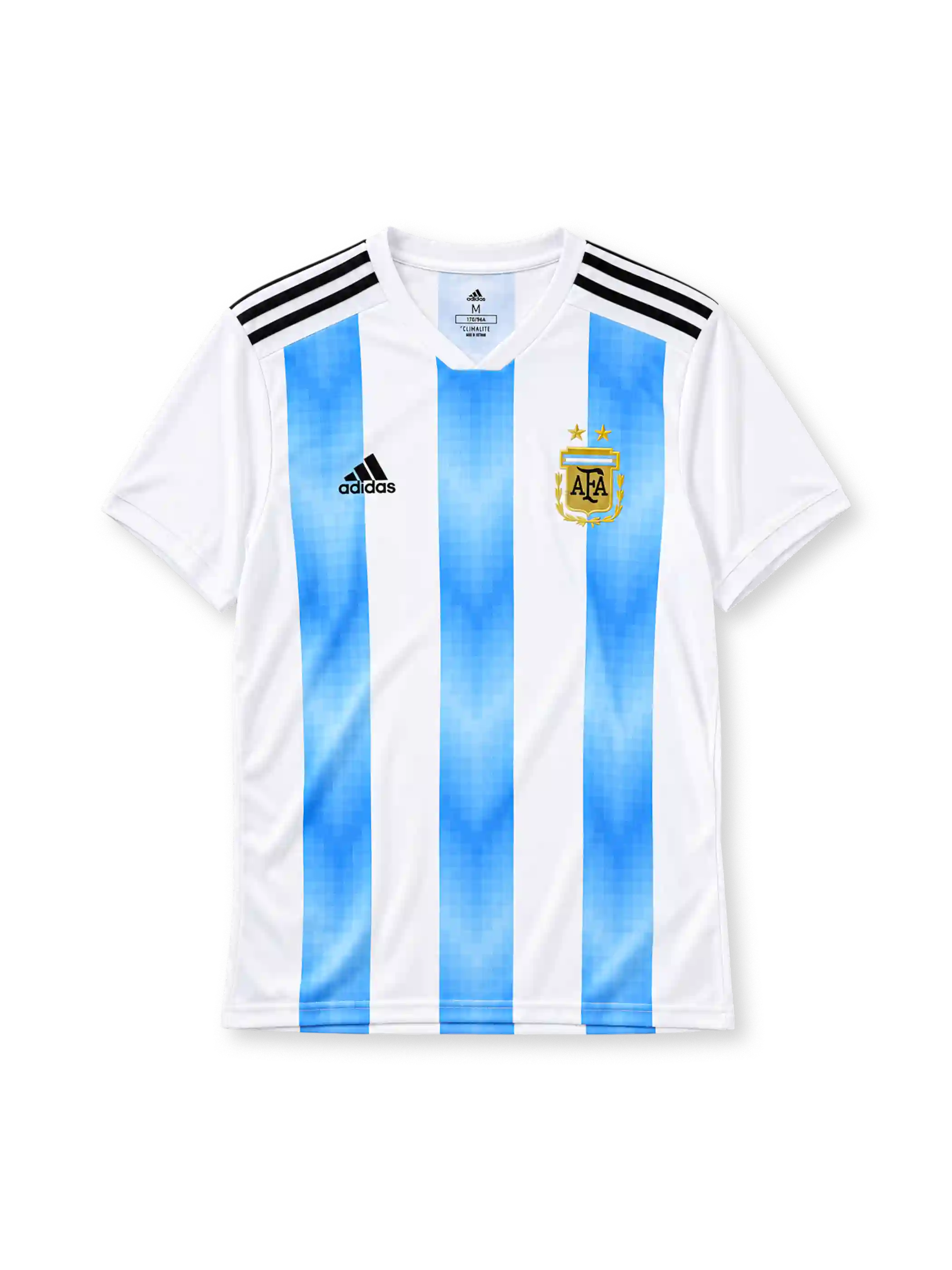 Argentina 2018 home jersey adidas front view white light blue stripes