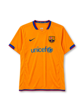 FC Barcelona 2006-07 away jersey Nike front view orange Unicef