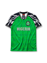 Nigeria 1994-95 home jersey Nike front view green geometric sleeves
