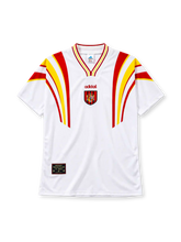 Spain 1996 away jersey adidas front view white red yellow stripes