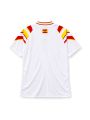 Spain 1996 away jersey adidas front view white red yellow stripes
