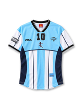 Argentina 2001 Maradona tribute home jersey in sky blue and white with number 10 and signature graphic