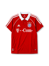 Bayern Munich 2006-07 home jersey in red with T-Com sponsor and white polo collar