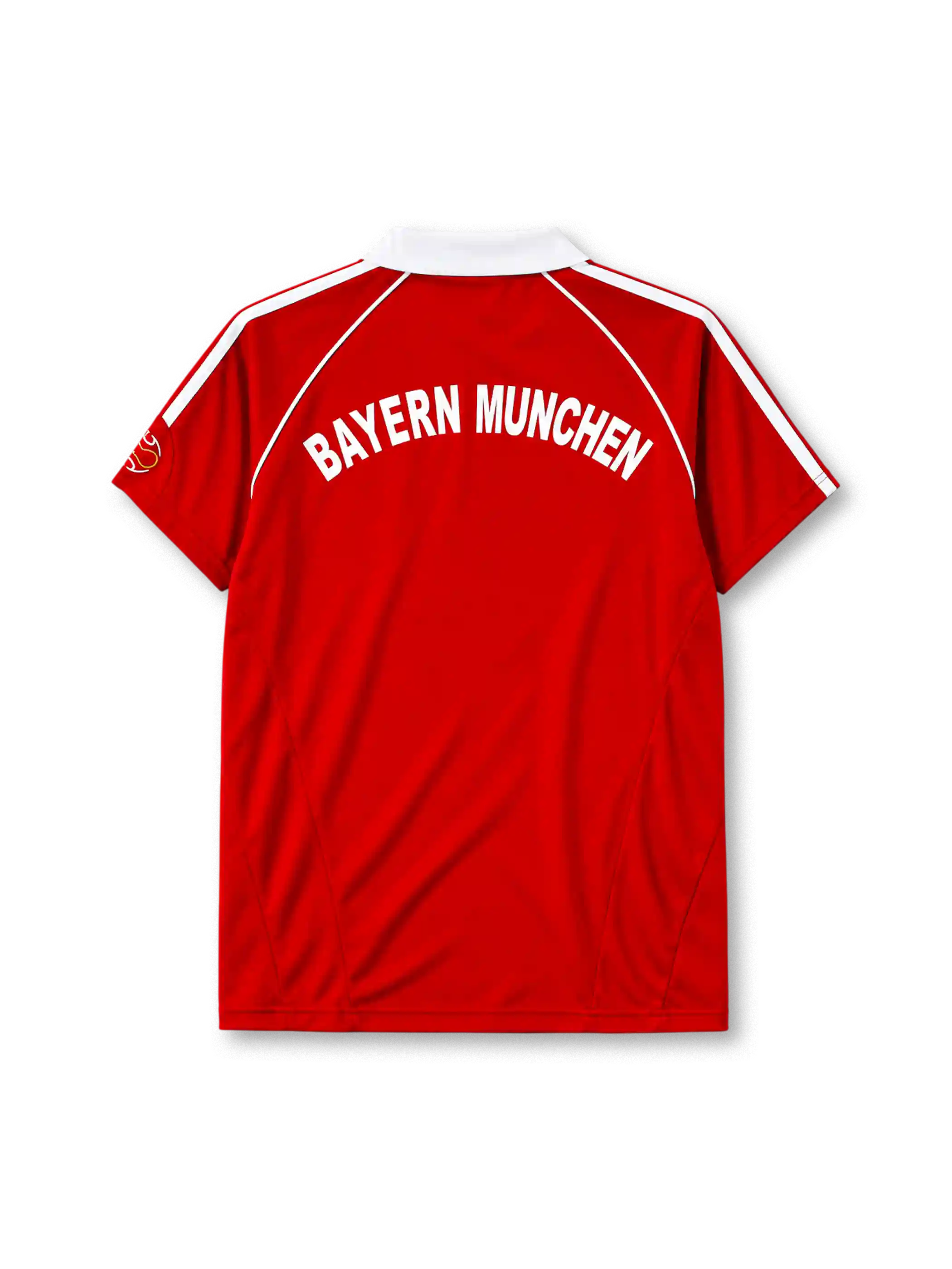 Bayern Munich 2006-07 home jersey in red with T-Com sponsor and white polo collar