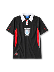 England 1998 third jersey Umbro front view black red panels