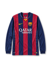 FC Barcelona 2014-15 home jersey Nike front view blue garnet stripes