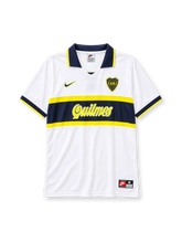 Boca Juniors 1996-97 away jersey Nike front view white navy band