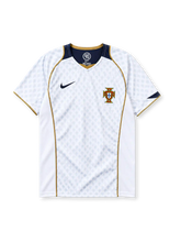 Portugal 2004 away jersey Nike front view white navy gold trim