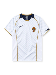 Portugal 2004 away jersey Nike front view white navy gold trim