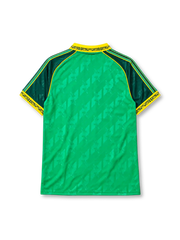 Celtic FC anniversary home jersey adidas front view green Celtic knot pattern
