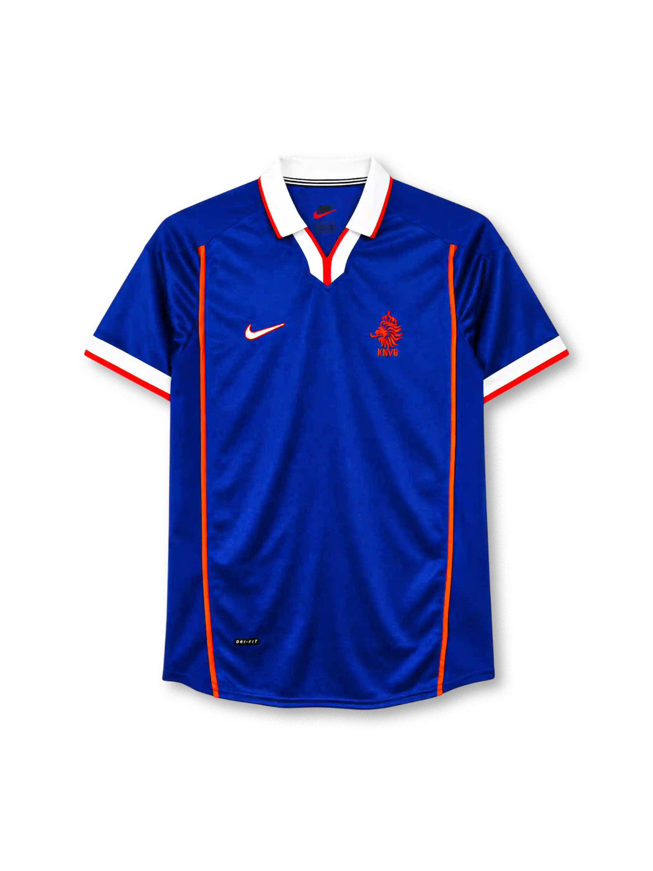 Netherlands 1998-99 away jersey Nike front view blue orange piping
