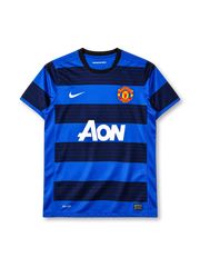 Manchester United 2011-12 away jersey Nike front view blue black hoops