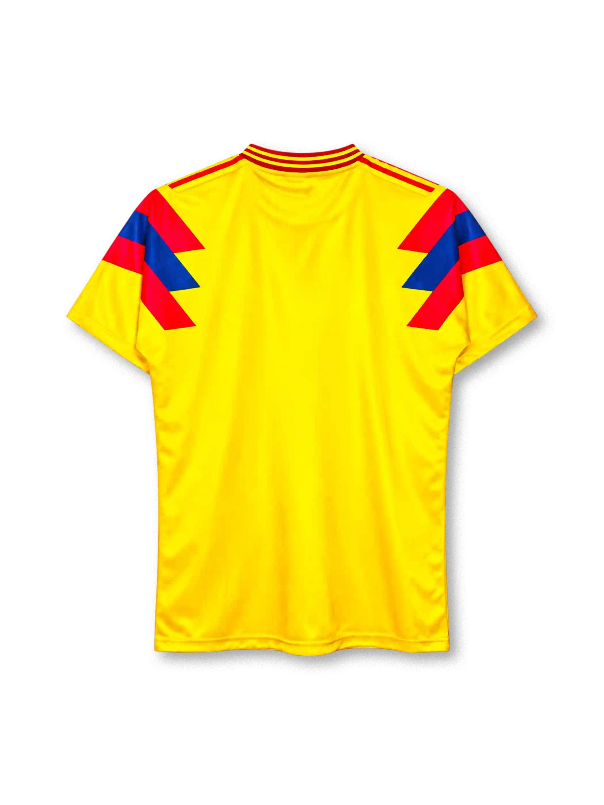 Colombia 1990 home jersey adidas front view yellow red blue panels