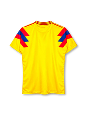 Colombia 1990 home jersey adidas front view yellow red blue panels