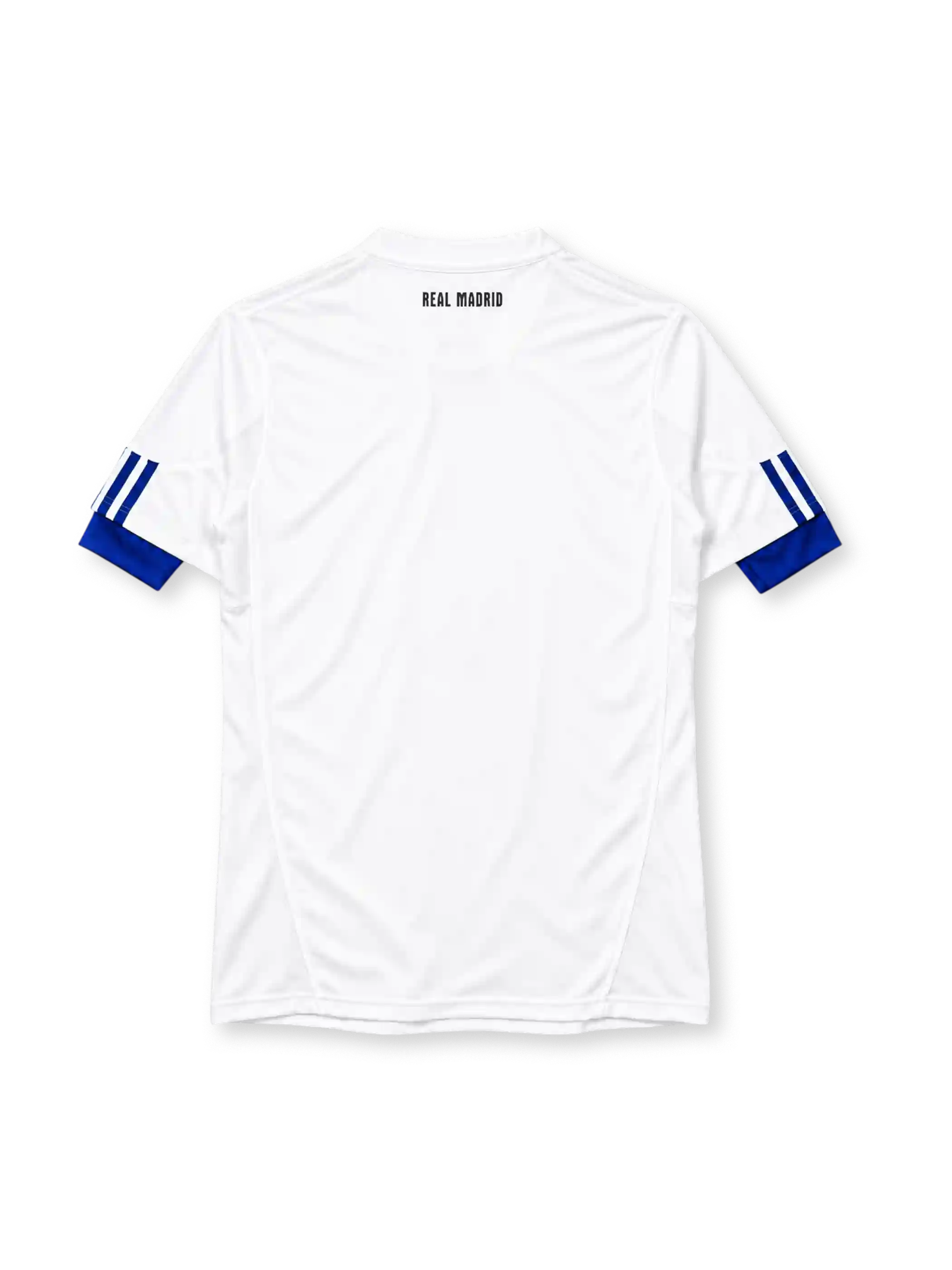 Real Madrid 2010-11 home jersey adidas front view white blue stripes bwin
