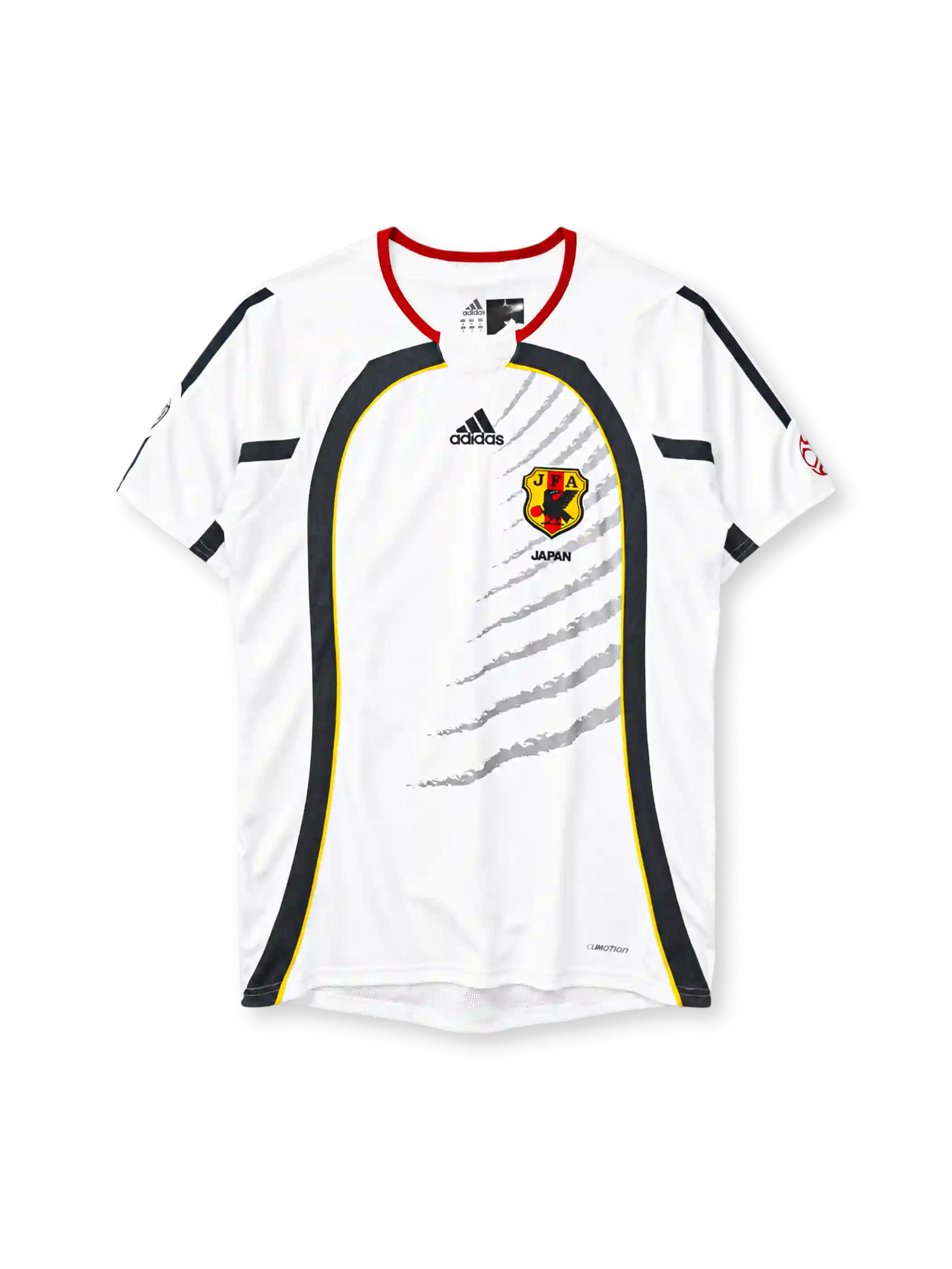 Japan 2006-07 away jersey adidas front view white black yellow panels