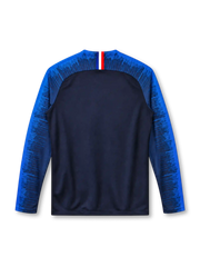France 2018 long-sleeve home jersey Nike front view navy blue gradient sleeves