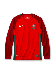 Portugal 2016 long-sleeve home jersey Nike front view red maroon sleeves