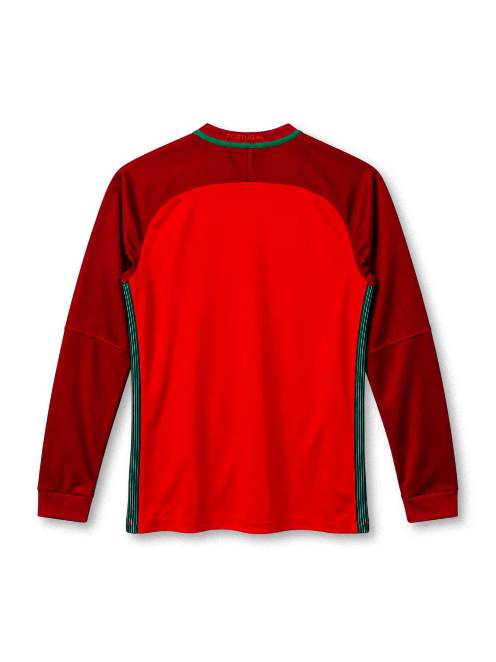 Portugal 2016 long-sleeve home jersey Nike front view red maroon sleeves