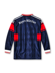 Bayern Munich 1997-99 long-sleeve home jersey adidas front view navy diamond pattern