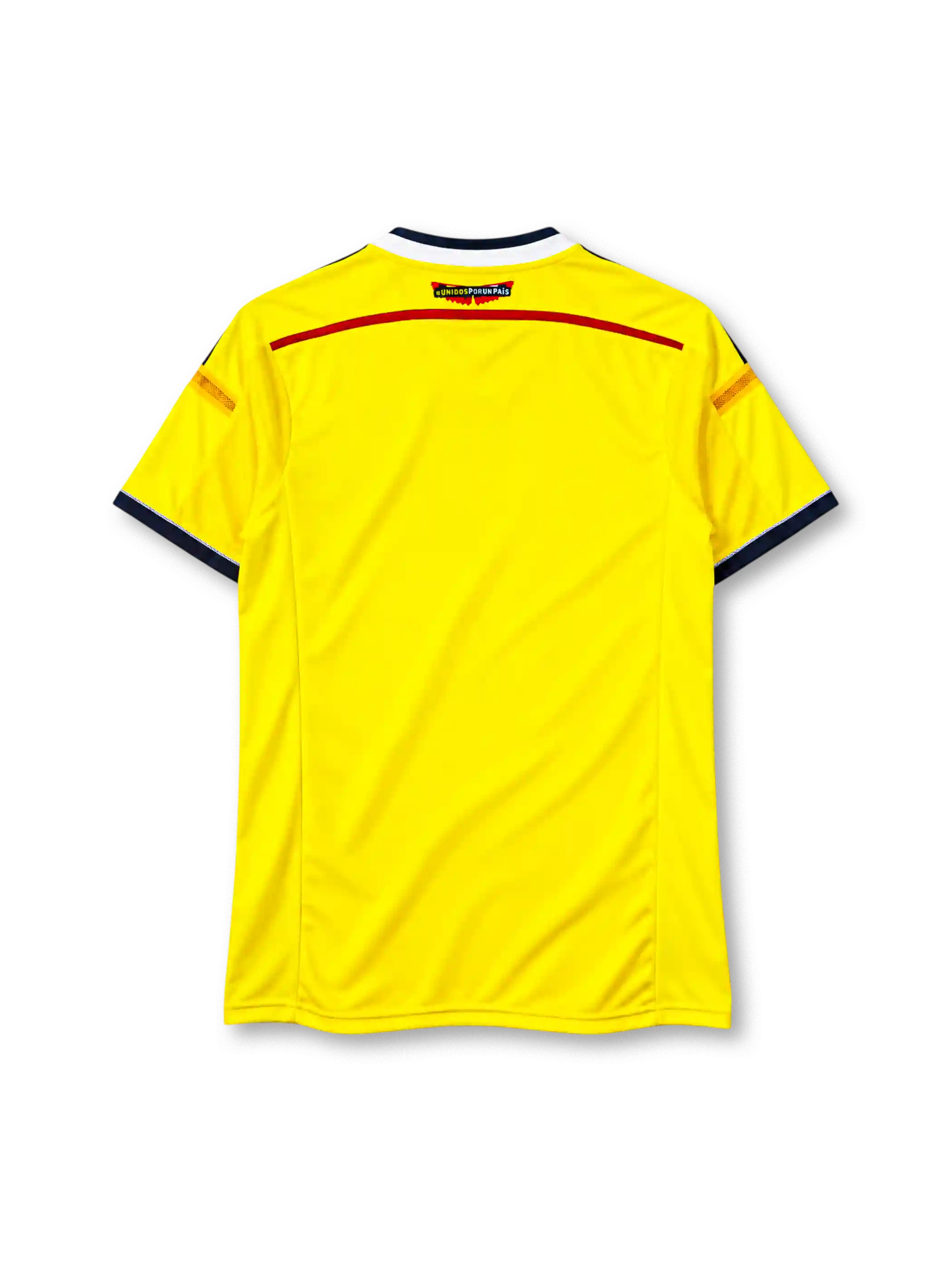 Colombia 2014 home jersey adidas front view yellow navy diagonal band